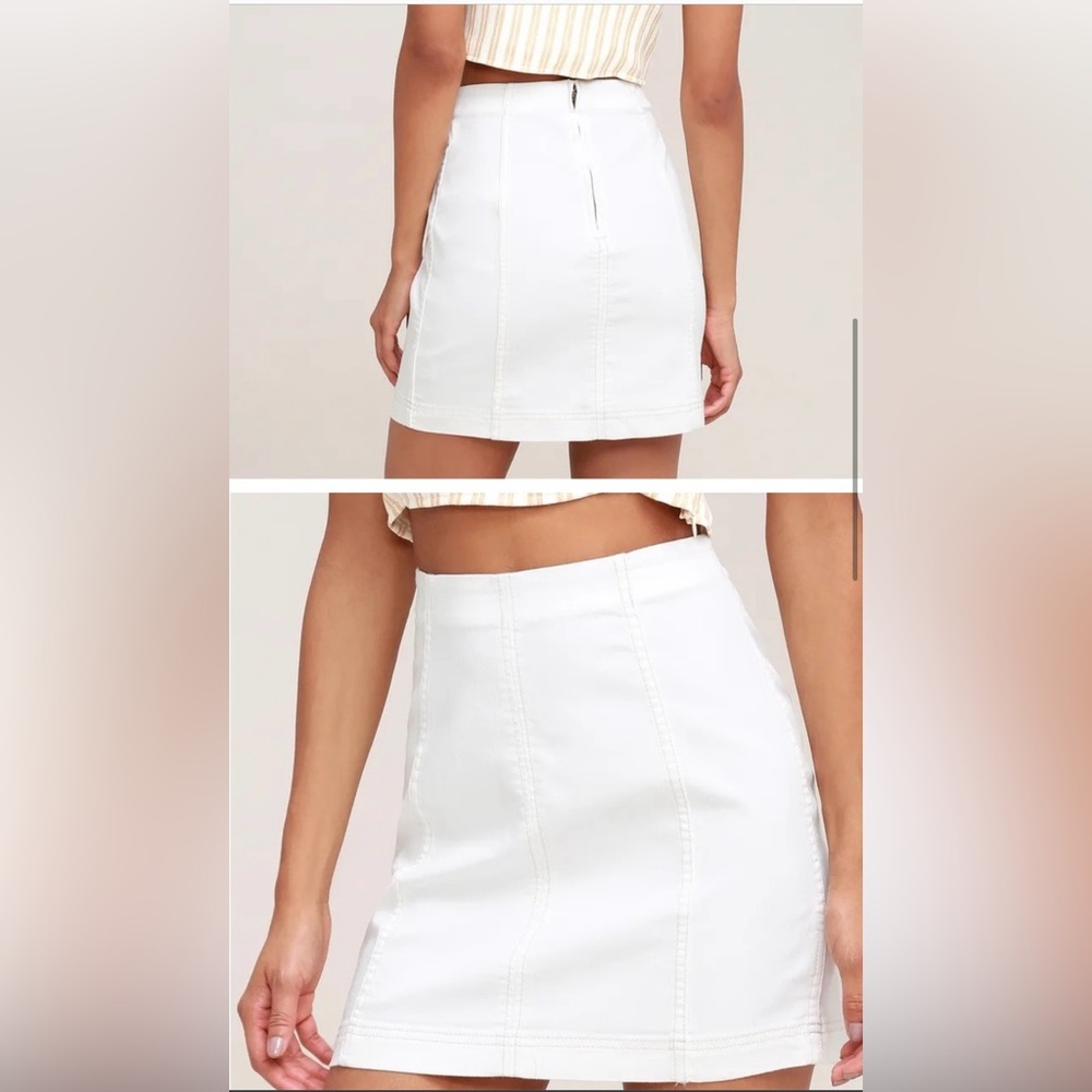 Women’s Free People Modern Femme mini Skirt-off white w/contrast stitching 12